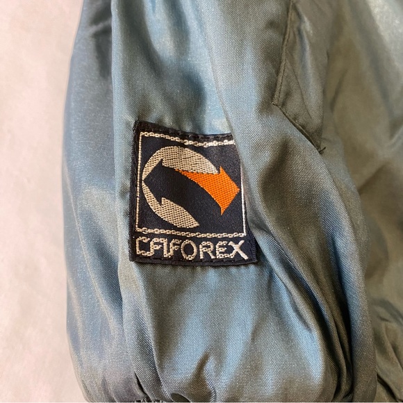 CAF Puffer Jacket Ski Team Gray Red Color Block Zip and Snap Button Front - Picture 6 of 14